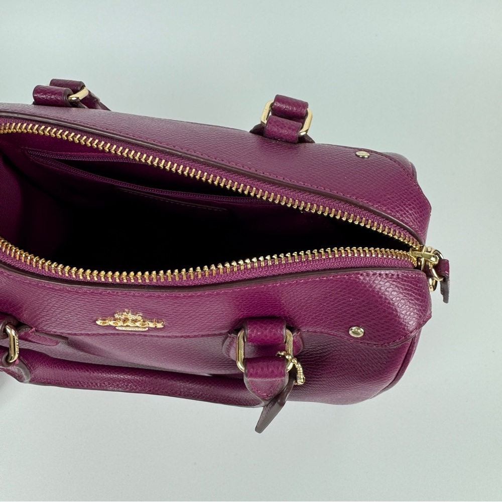 Coach Pebble Leather Satchel in Fuchsia - Picture 5 of 7